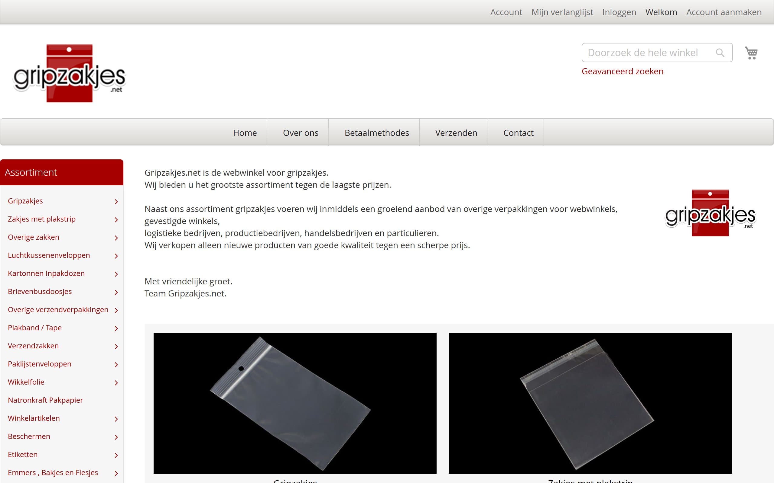 Website van Gripzakjes.net